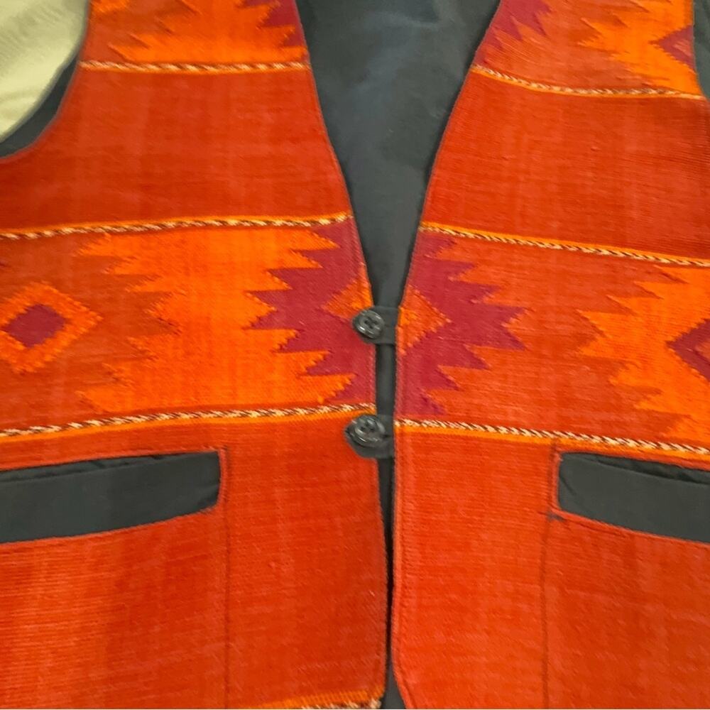 Western Vintage Large Vest Native Indian Woven Medicine Man’s Eye - Picture 6 of 16